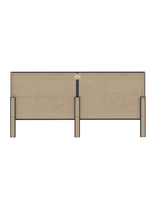 vidaXL King Size Upholstered Fabric Bed Dark Gray with Slats and Mattress 200x200cm