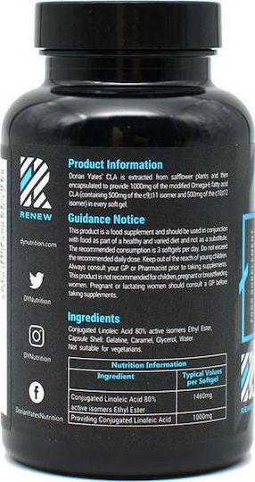 Dorian Yates Renew CLA 1000mg cu Gust Unflavoured 90 softgels
