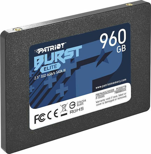 Patriot Burst Elite SSD 960GB 2.5'' Type with SATA III Connection PBE960GS25SSDR