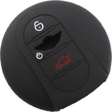 Silicone Car Key Cover Case with 3 Buttons for Mini Cooper Black