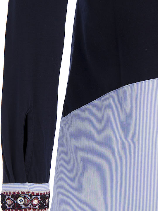 Gladys Women's Monochrome Long Sleeve Shirt Navy Blue