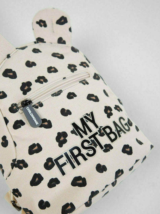 Childhome My First Leopard Kids Bag Backpack Beige 23cmx7cmx23cmcm
