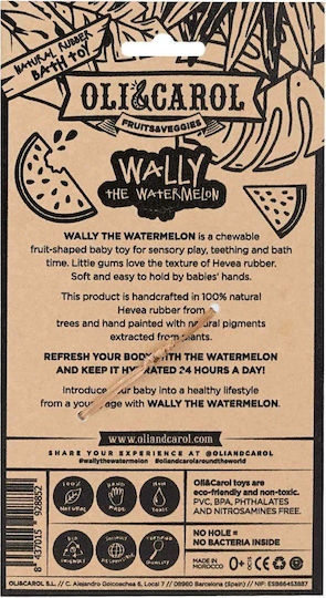 Oli&Carol Wally Watermelon Teething Ring from Rubber for 3 m+