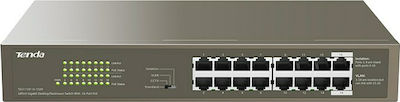 Tenda TEG1116P-16-150W Unverwaltet L2 PoE+ Switch mit 16 Ports Gigabit (1Gbps) Ethernet