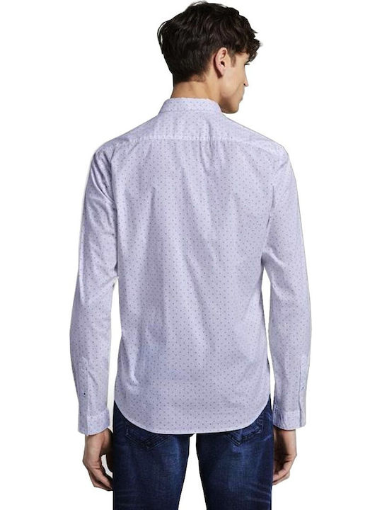 Tom Tailor Men's Shirt Long Sleeve Cotton White