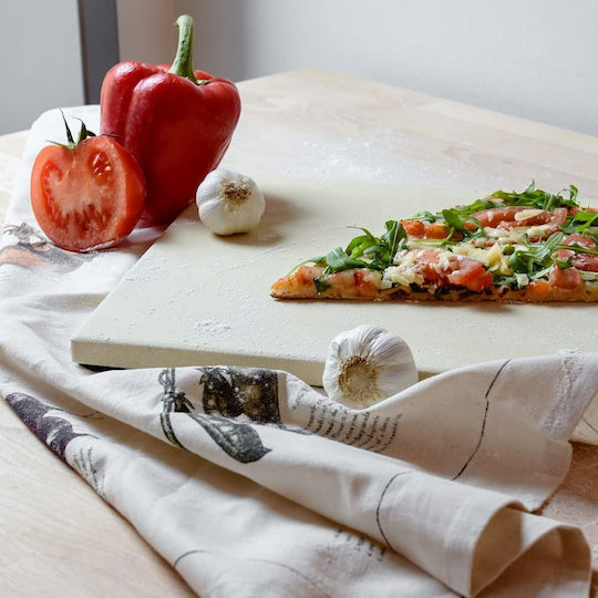 Navaris Placă de copt Plăci de copt pentru pizza cu Suprafață din Piatră Flat 38x30x1.5cm