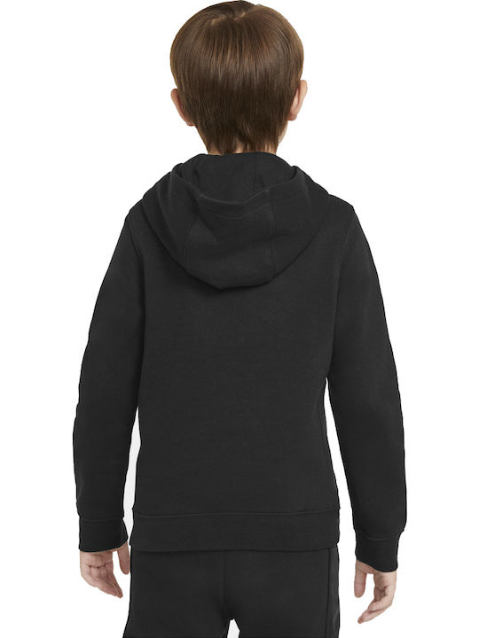 Nike Fleece Kinder Sweatshirt mit Kapuze und Taschen Schwarz Sportswear