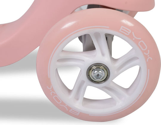 Byox Kids Scooter Tristar 3-Wheel with Seat for 3+ Years Pink
