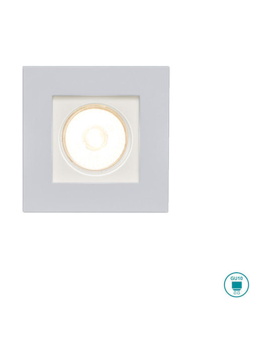 Trio Lighting Tatra Pătrat Tencuială Spot Încorporat cu Soclu GU10 Alb 10x10cm. 1buc