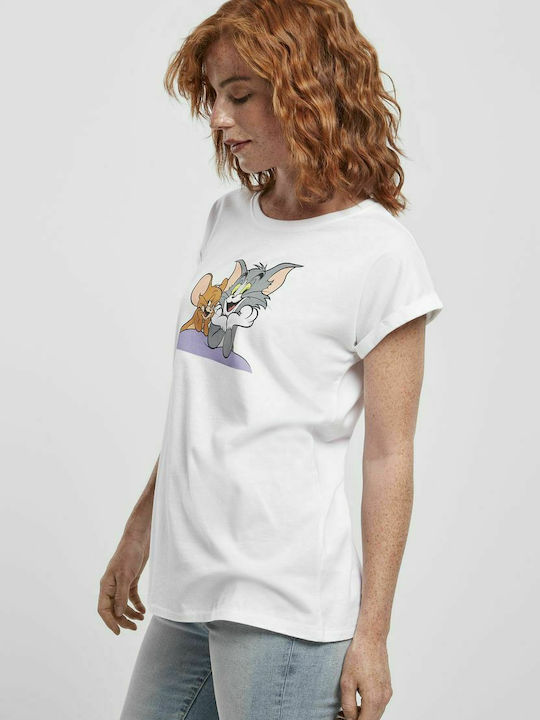 Tom Jerry Pose MC588 Damen T-Shirt Weiß