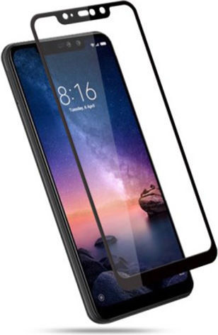 Full Face Tempered Glass Black (Redmi Note 6 Pro)