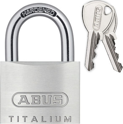 Abus Titalium 64ΤΙ Aluminum Padlock Brass with Key 20mm 1pcs