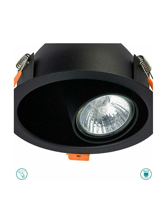Nowodvorski Dot Round Metallic Recessed Spot with Socket GU10 Black 13.7x13.7cm. 1pcs