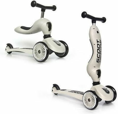 Scoot & Ride Детска Тротинетка Highwaykick 1 Триколка със Седалка за 1-5 Години Сива