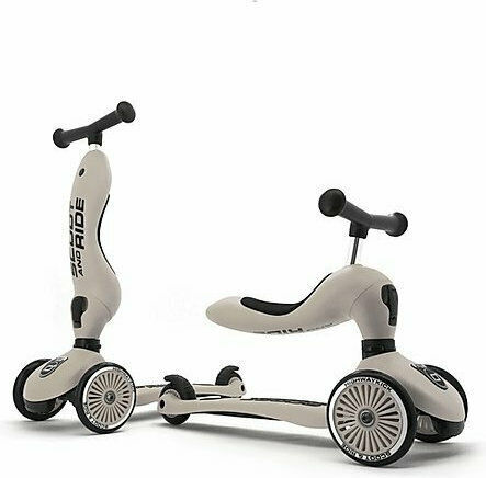 Scoot & Ride Детска Тротинетка Highwaykick 1 Триколка със Седалка за 1-5 Години Сива