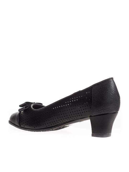 B-Soft Anatomic Synthetic Leather Black Low Heels