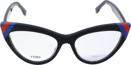Fendi Damen Acetat Brillengestell Katzenauge Schwarze FF 0245 PJP