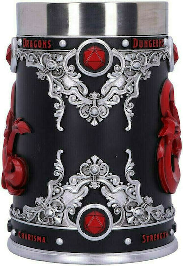 Nemesis Now Dungeons & Dragons Tankard Logo Ποτήρι Μπύρας από Πλαστικό σε Μαύρο Χρώμα