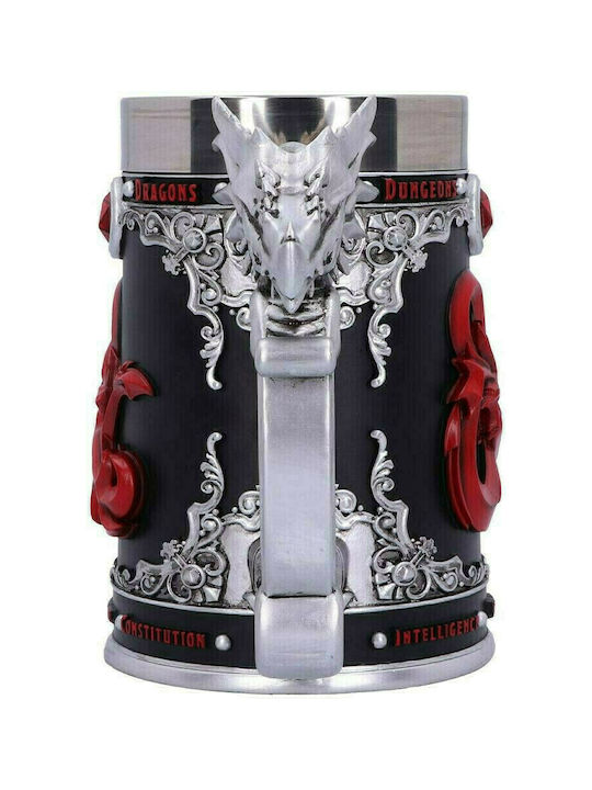 Nemesis Now Dungeons & Dragons Tankard Logo Ποτήρι Μπύρας από Πλαστικό σε Μαύρο Χρώμα