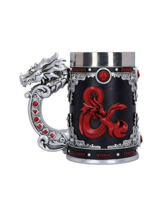 Nemesis Now Dungeons & Dragons Tankard Logo Ποτήρι Μπύρας από Πλαστικό σε Μαύρο Χρώμα
