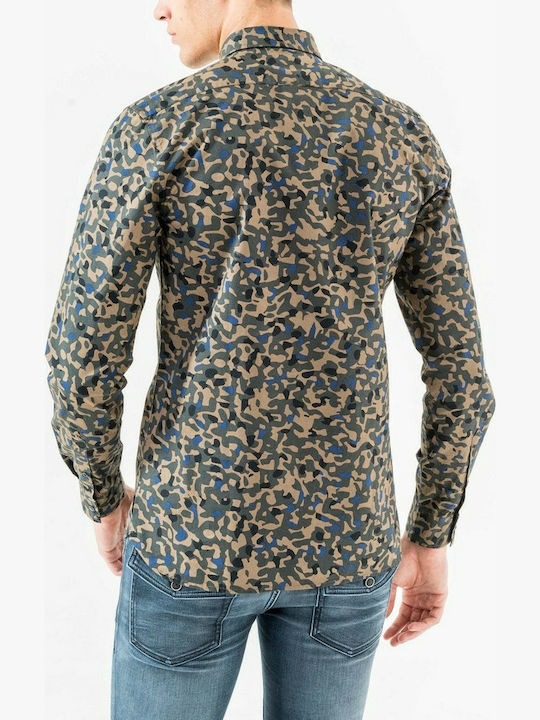 Antony Morato Men's Shirt Long Sleeve Cotton Camo Multicolour