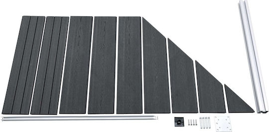 vidaXL Fence Panel Grey 90 x (100 - 180) cm from WPC Fence Panel from WPC in Gray Color 90cm x 1.8m