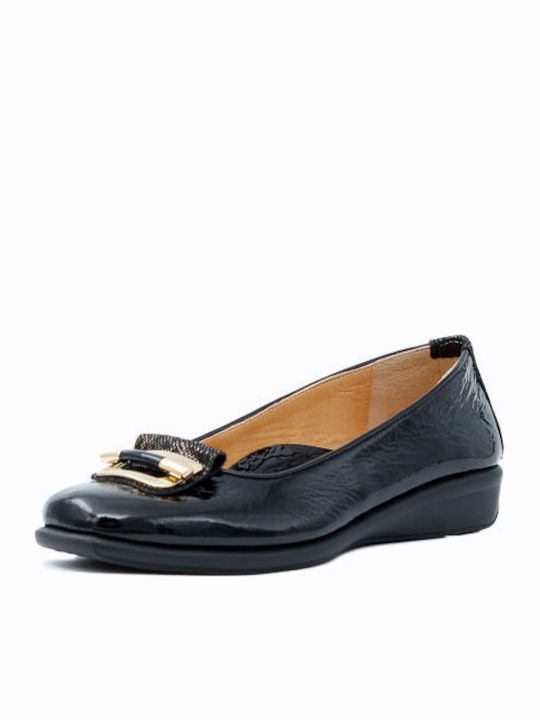 2172-334 Patent Leather Women's Loafers in Black Color E-2172