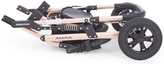 Kikka Boo Amaia Adjustable 3 in 1 Baby Stroller Suitable for Newborn All Black 10kg