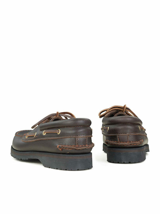 Memphis Men's Leather Boat Shoes Brown