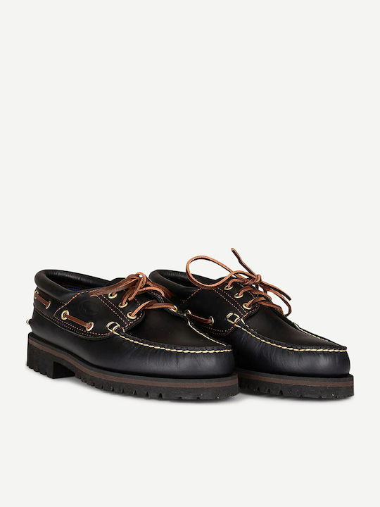 Tractor Δερμάτινα Ανδρικά Boat Shoes σε Μαύρο Χρώμα