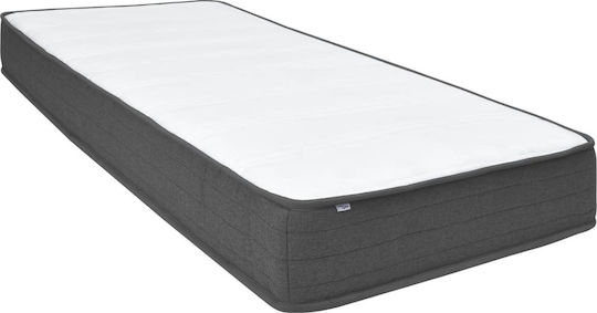Pat King Size Tapițat cu Material Gri Închis cu Plăci Potrivit pentru Saltea 200x200cm