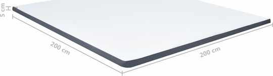 Pat King Size Tapițat cu Material Gri Închis cu Plăci Potrivit pentru Saltea 200x200cm