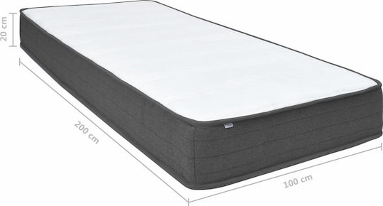 Pat King Size Tapițat cu Material Gri Închis cu Plăci Potrivit pentru Saltea 200x200cm