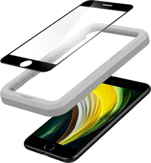 Spigen Full Face Tempered Glass Negru (iPhone SE 2022 / 2020 / 8 / 7)