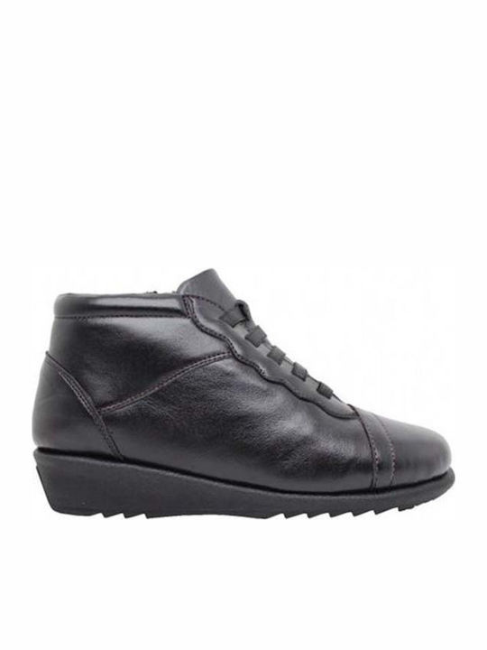 TC2246 Leder Stiefeletten Damen Schwarz