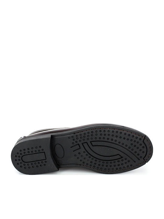 Rubber Δερμάτινα Ανδρικά Loafers σε Μπορντό Χρώμα