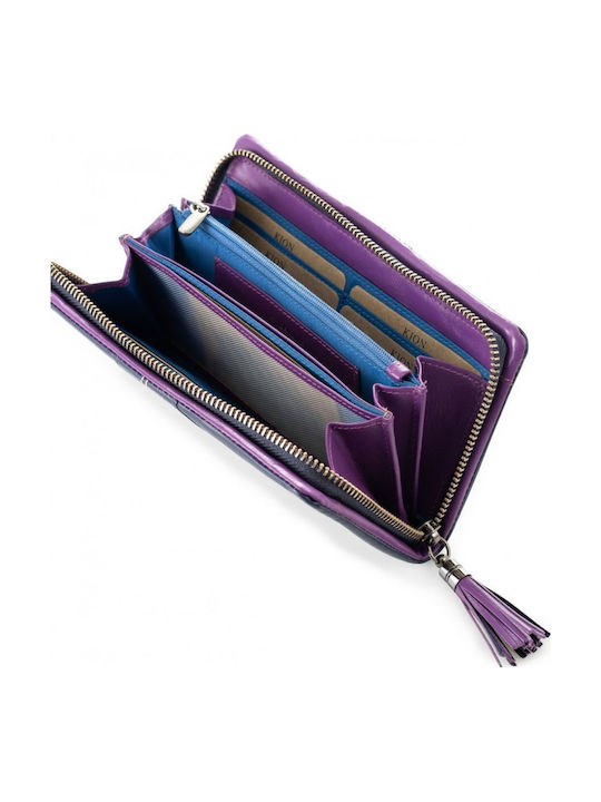 125M Large Leather Women's Wallet Purple