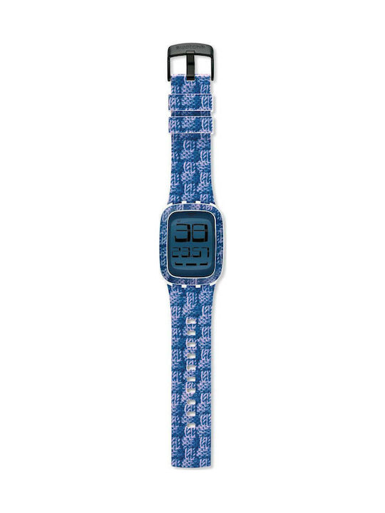 Swatch Double Knit Fabric Strap Light Blue 28mm