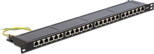 DeLock Patch Panel für Rack 0.5U 19" 24 Ports Schwarz
