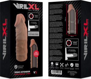 Dream Love VirilXL Penis Extender Extra Comfort Sleeve V5 Penis Extension Brown 11cm