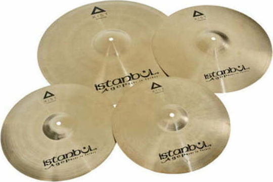 Istanbul Cymbals' Set with Carrying Case Agop Xist Brilliant Cymbal Set (14" Hi-Hat, 16" Crash, 20" Ride)
