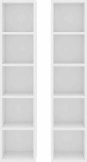 vidaXL Floor Standing Case 80 CD 2τμχ Glossy White 21x16x93.5cm