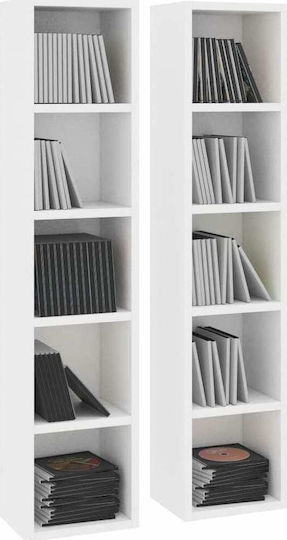 vidaXL Floor Standing Case 80 CD 2τμχ Glossy White 21x16x93.5cm