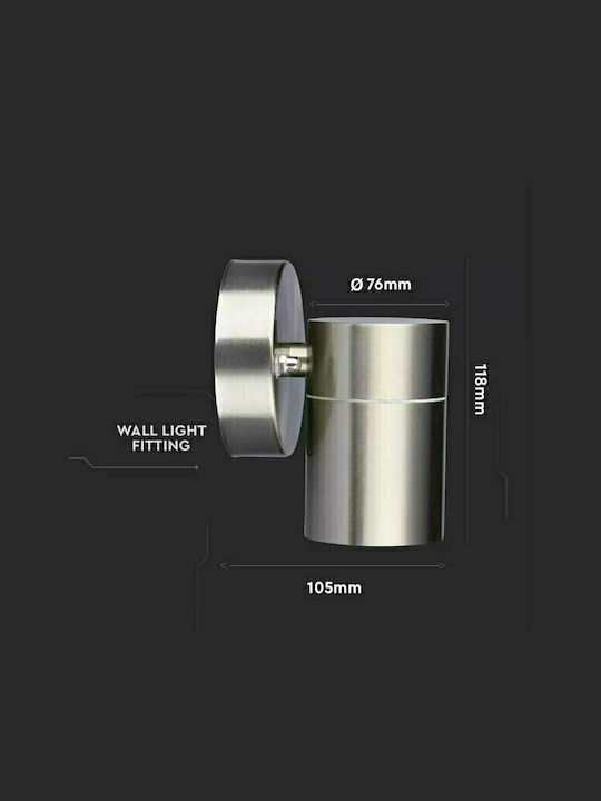 V-TAC Spot de exterior montat pe perete GU10 IP44 76x7.6x11.8εκ.