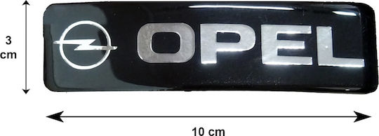 Race Axion Opel Σήματα για Πατάκια Εποξειδικής Ρητίνης Βιδωτά Μαύρο/Χρώμιο 10x3 2τμχ