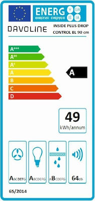 Davoline Inside Plus Drop Control 90 Απορροφητήρας Καμινάδα 90cm Μαύρος