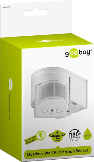 Goobay Verkabelter Bewegungssensor Überwachung 180° Erkennungswinkel 12m