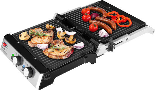 ECG KG 2033 Duo Grill & Waffle Sandwichmaker Grill mit Abnehmbaren Platten 2000W Inox