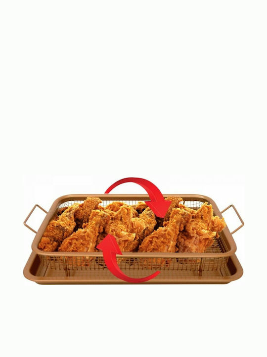 Pyramis Crispy Tray Baking Pan for Frying Perforated Baking Pan Made of Copper with Non-Stick Coating