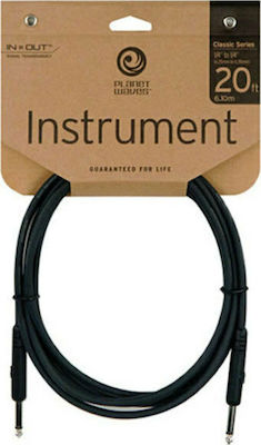 Planet Waves Instrument Cable 6.3mm male - 6.3mm male 6m (PW-CGT-20)